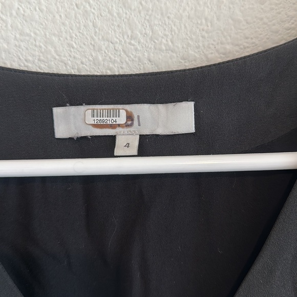 Tibi 100% Silk High Low Hem Peplum Minimalist Black Top - Picture 10 of 10